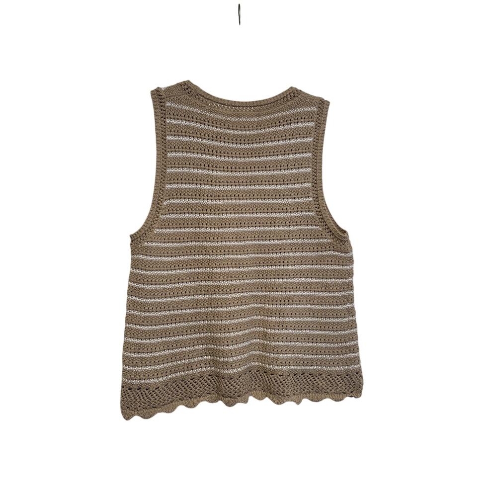 J.Crew Striped Crochet Knit Sleeveless Sweater Vest M - Picture 7 of 7